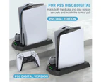 PS5 Stand with Cooling Station and Dual Controller Charging Station for PS5 Digital Edition, PS5 Disc Version,PS5 Cooling Fan -White