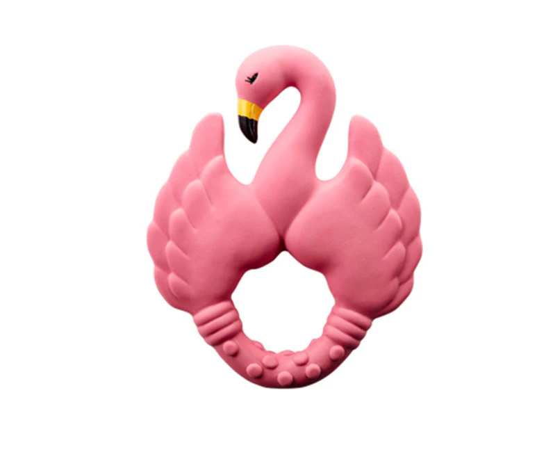 Natruba Flamingo 10.5cm Rubber Teether Sensory Teething Toy Baby/Infant 0m+ Pink