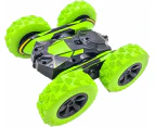 RC Stunt Cars Remote Control Car Double Sided Driving 360-degree Flips Rotating Car Toy -Green