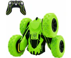 RC Stunt Cars Remote Control Car Double Sided Driving 360-degree Flips Rotating Car Toy -Green