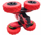 RC Stunt Car Remote Control Cars Toy Double Sided Driving 360-degree Flips Rotating Cars Toys -Red