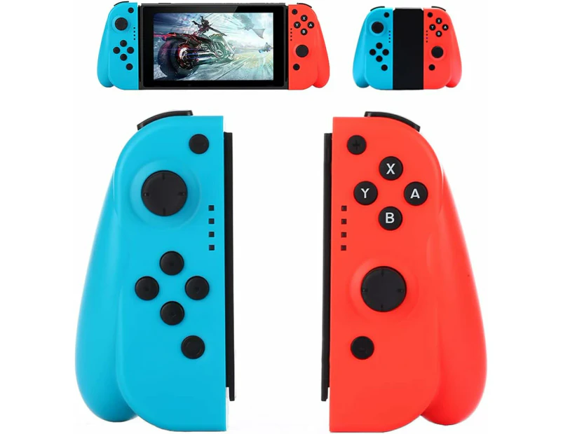 L/R Wireless Switch Controllers Compatible with Nintendo Switch and Switch OLED, with Vibration, Motion, Grip Stand and Ergonomic Design