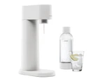 MySoda Woody Sparkling Soda Machine Fizzy Water Drink Maker w/1L Bottle White