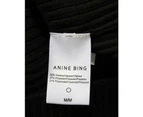 Anine Bing Skylar Rib Knit Mini Dress in Black Viscose - Black