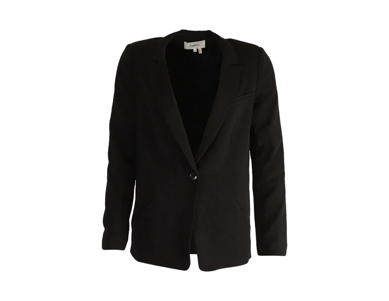 ba&sh Doni Crepe Single-Breasted Blazer in Black Polyester - Black