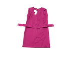 Sandro Sleeveless Belted Dress in Violet Cotton - Purple