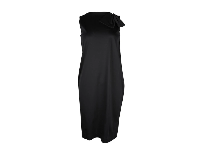 Jil Sander Bow-Detailed Sleeveless Dress in Black Cotton - Black