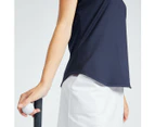 DECATHLON INESIS WW500 Women's Golf Polo Shirt - Short-Sleeved - Navy - Snow White