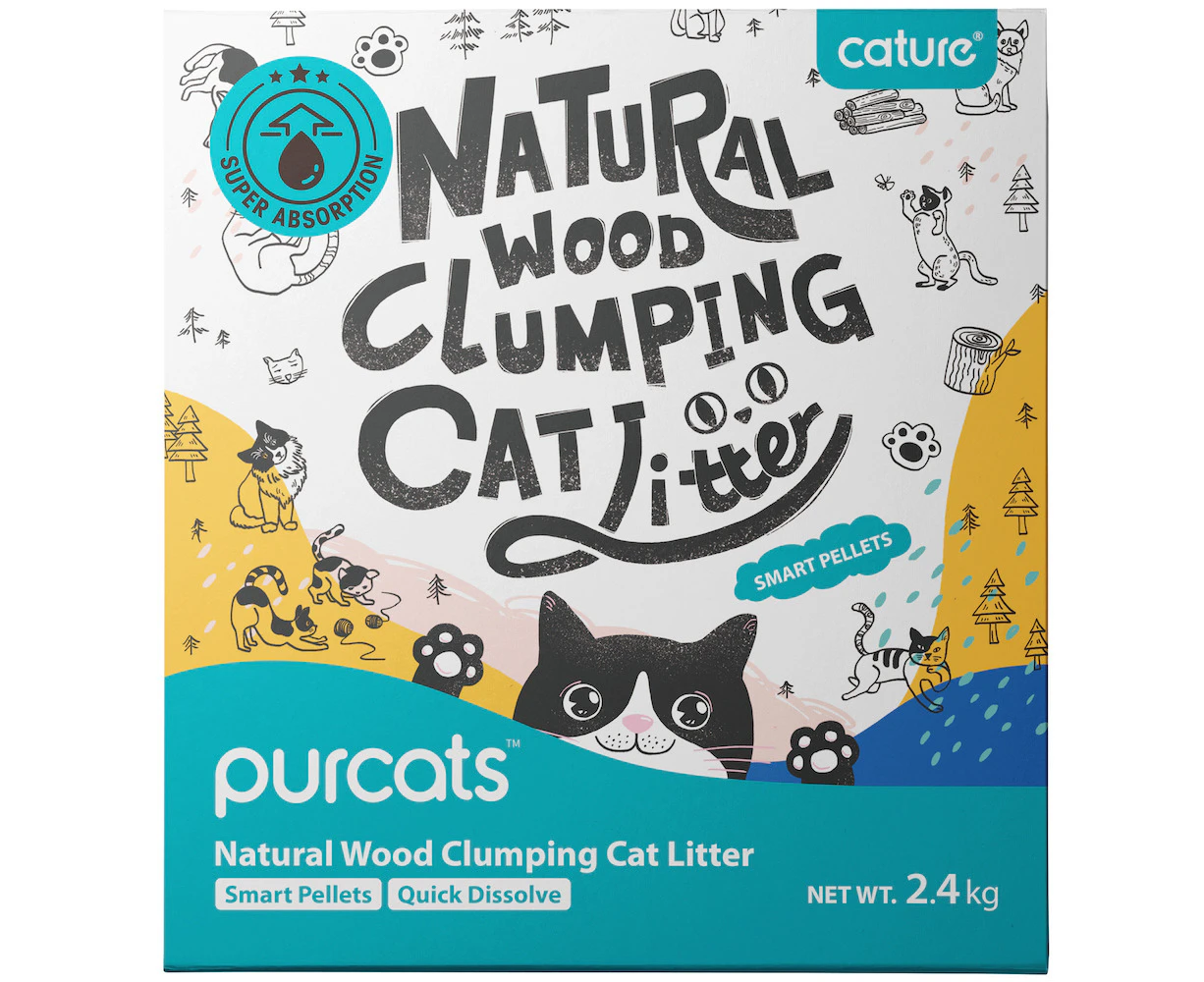 Cature Smart Pellets 6L/2.4kg Natural Wood Clumping Cat Litter Flushable Boxed