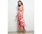 Liz Jordan - Womens Dress -  One Shoulder Dress - Calypso Coral