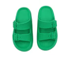 Unisex slippers super soft sandals with buckle thick EVA slippers non-slip flip flops-Green