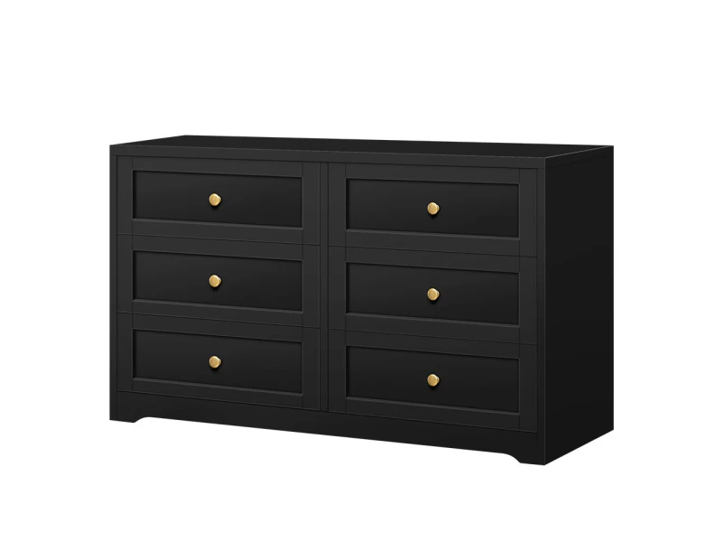 ALFORDSON 6 Chest of Drawers Hamptons Storage Cabinet Black