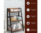 Costway 3-Tier Display Ladder Shelf Storage Book Shelf Organizer Wall Bookcase Plant Stand Home Office