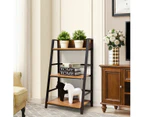 Costway 3-Tier Display Ladder Shelf Storage Book Shelf Organizer Wall Bookcase Plant Stand Home Office