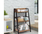 Costway 3-Tier Display Ladder Shelf Storage Book Shelf Organizer Wall Bookcase Plant Stand Home Office