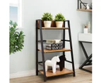 Costway 3-Tier Display Ladder Shelf Storage Book Shelf Organizer Wall Bookcase Plant Stand Home Office