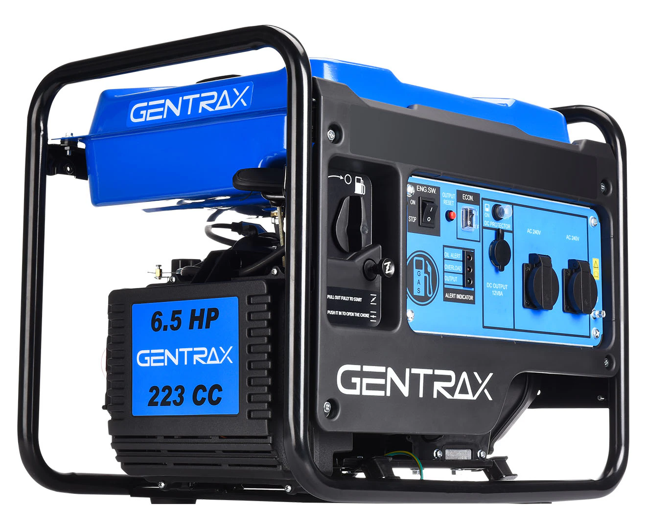 GENTRAX G3850 3.85KW Portable Inverter Generator Pure Sine Wave Petrol 2 x 240V Outlets Camping RV Silent Quiet Power Petrol Recoil Starter Gasoline Engine