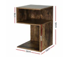 Artiss Bedside Table 2 Shelves - UMENI Rust Oak