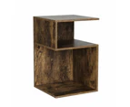 Artiss Bedside Table 2 Shelves - UMENI Rust Oak