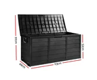 Gardeon Outdoor Storage Box 290L Lockable Organiser Garden Deck Shed All Black