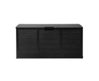 Gardeon Outdoor Storage Box 290L Lockable Organiser Garden Deck Shed All Black