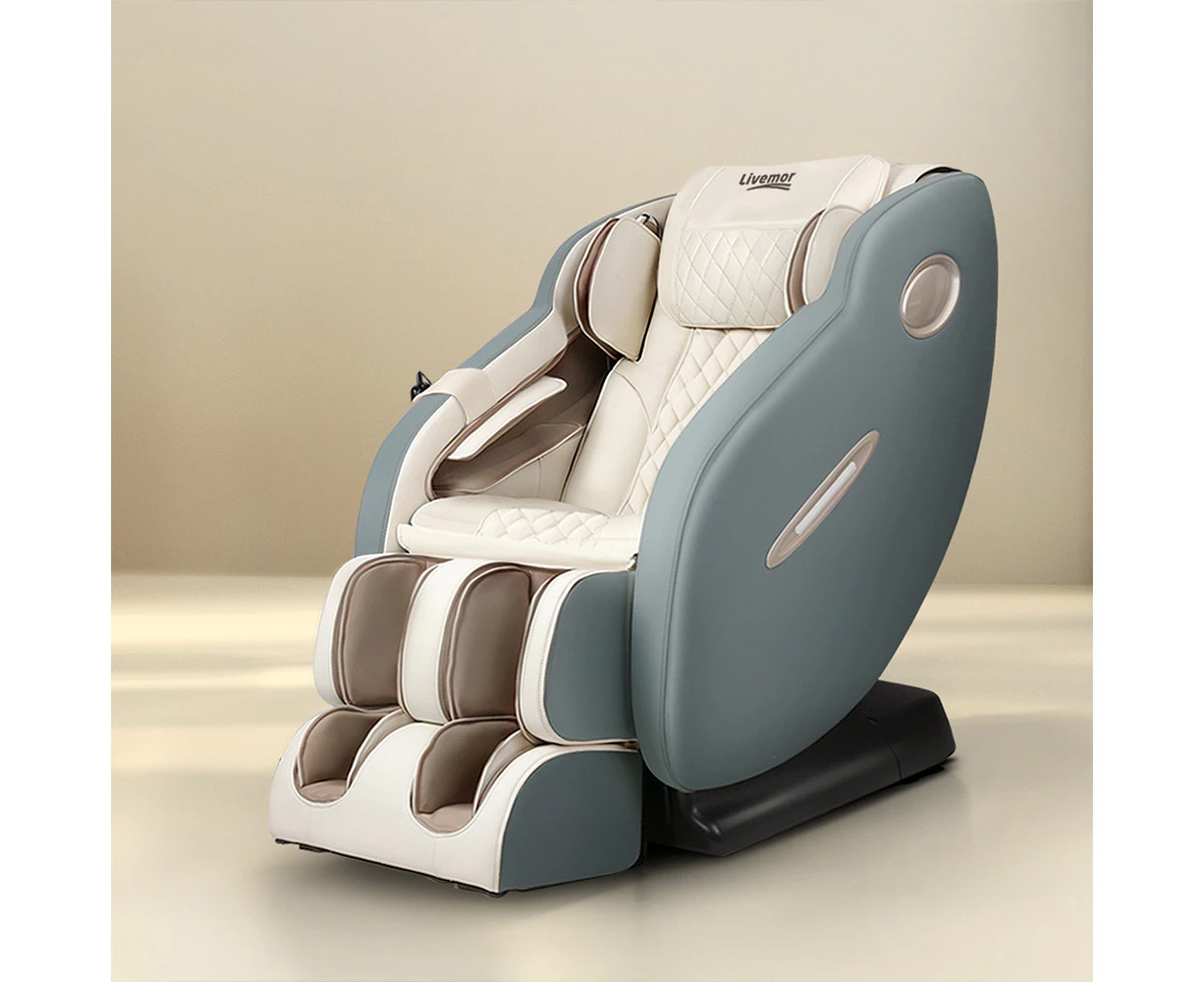 Livemor Massage Chair Zero Gravity Massager Chairs Electric Recliner Grey Ozeni