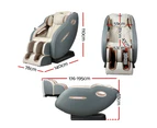 Livemor Massage Chair Zero Gravity Massager Chairs Electric Recliner Grey Ozeni