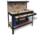 Garage Work Bench With Pegboard Steel Workbench For Shed Workshop Tool Storage