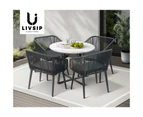 Livsip 5x Outdoor Dining Setting Sintered Stone Table Patio Furniture Bistro Set