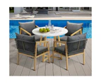 Livsip 5PCS Outdoor Dining Setting 90cm Table Lounge Chairs Patio Furniture Set