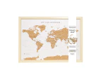 Travel Map Framed Cork Board Around The World Places Tour w/ Hook & Stand Small