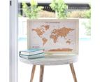 Travel Map Framed Cork Board Around The World Places Tour w/ Hook & Stand Small