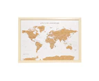 Travel Map Framed Cork Board Around The World Places Tour w/ Hook & Stand Small