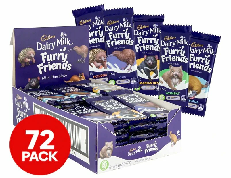72 x Cadbury Furry Friends 20g