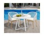 Livsip 3PCS Outdoor Dining Setting Table and Chairs Patio Furniture Bistro Set