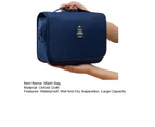 Cosmetic Bag with Hanging Hook Folding High Capacity Oxford Cloth Compartment Cosmetic Storage Bag Household Products-Navy Blue