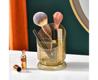 Pen Holder Translucent Light Luxury Striped Lines 3 Grids Pen Container Cosmetic Storage Box for Home-Golden