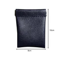 Cosmetic Bag Self-closing Compact Artificial Leather Easy Clean Versatile Lipsticks Holder Case for Trip-Dark Blue