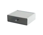 Desktop Storage Box Transparent Large Capacity Single/Dual Lattice Drawer Type Sundries Storage Cabinets Shelves Home Supplies-Grey B
