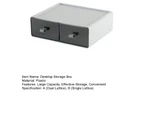 Desktop Storage Box Transparent Large Capacity Single/Dual Lattice Drawer Type Sundries Storage Cabinets Shelves Home Supplies-Grey A