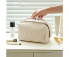 Cosmetic Bag Waterproof Damp-proof Kit Bag for Outdoor-Milky White A