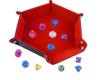 Storage Tray Folding Hexagon Holder Office Supplies-Red