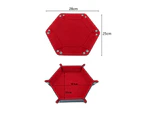 Storage Tray Folding Hexagon Holder Office Supplies-Red