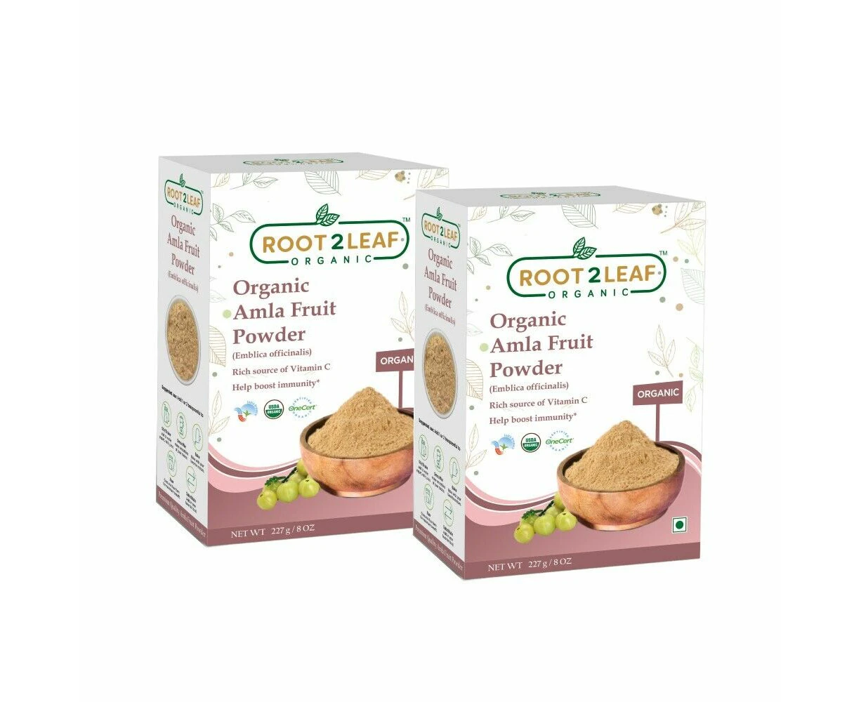 Organic Amla Fruit Powder 227 Gms Pack Of 2 by Root2leaf Organic