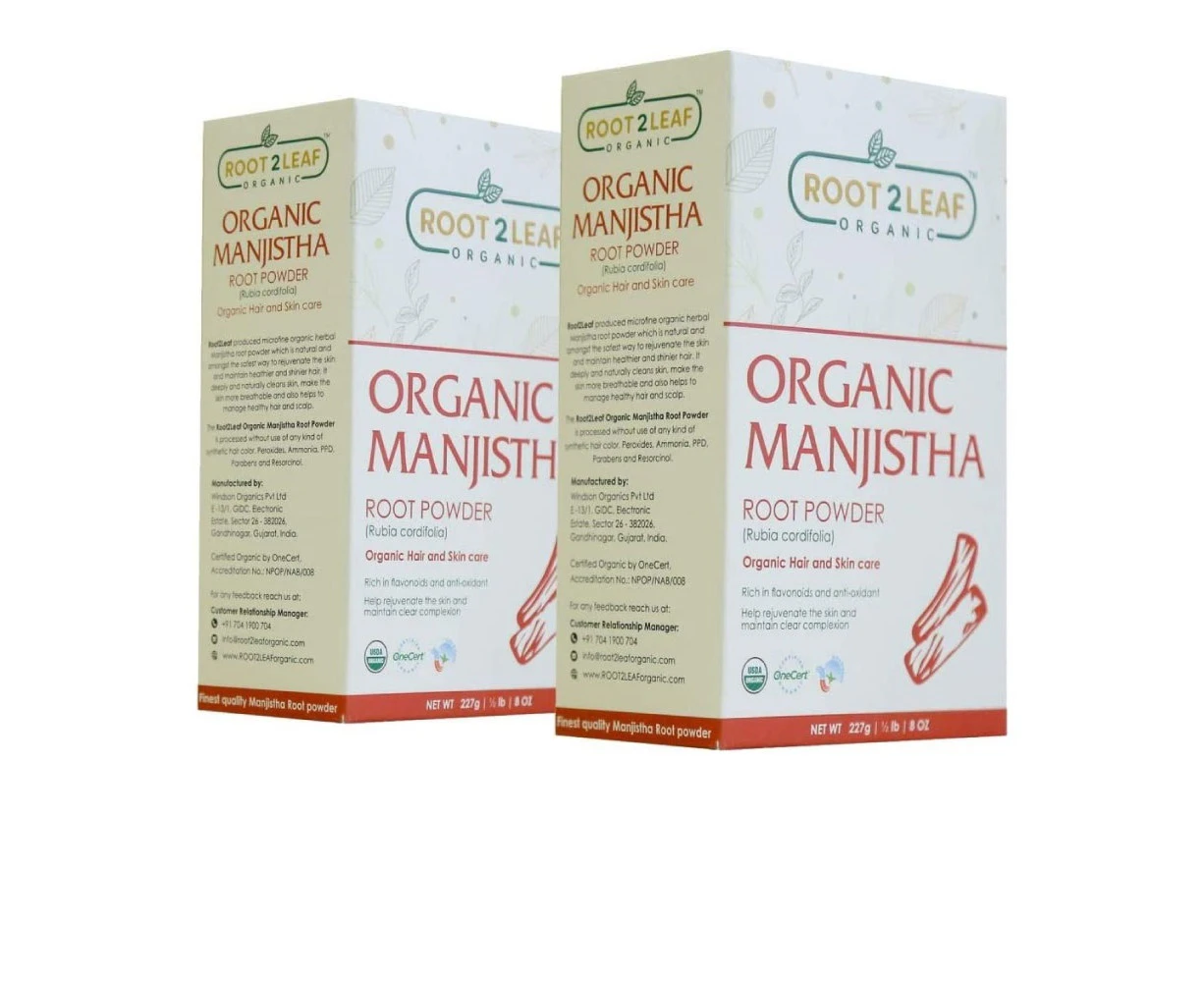 Organic Manjistha Root Powder 227g Pack of 2 By Root2Leaf Organic