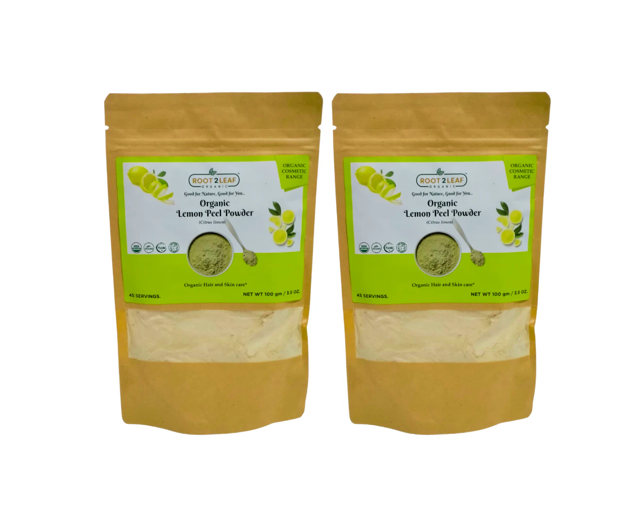 Organic Lemon Peel Powder 100g Pack of 2 By Root2Leaf Organic