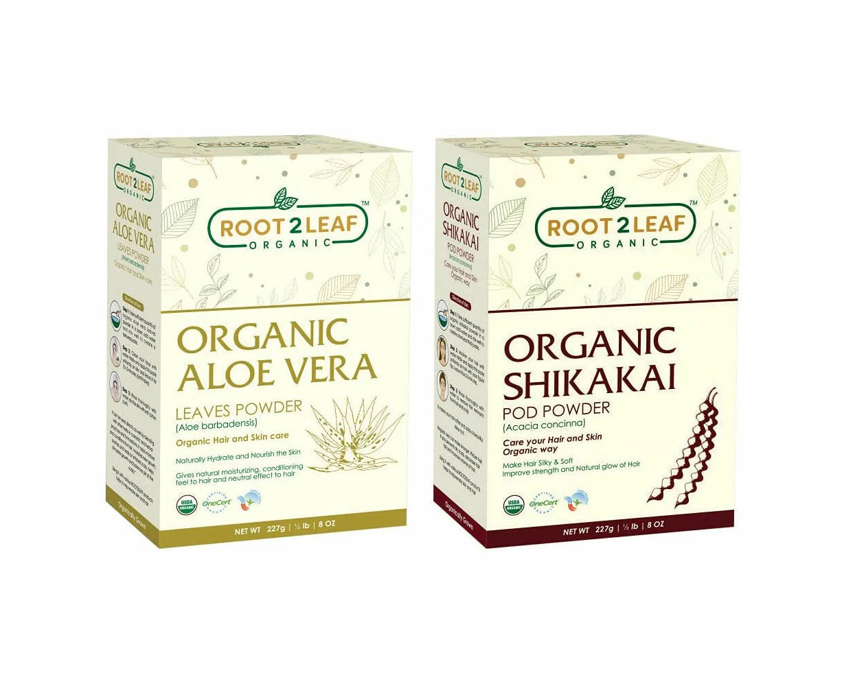 Aloe Vera & Shikakai Powder (227gms) By Root2leaf Organic