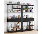 UNHO Heavy Duty 180cm Storage Rack Shelves Large Bookshelf with 2 Drawers Strong Metal Frame