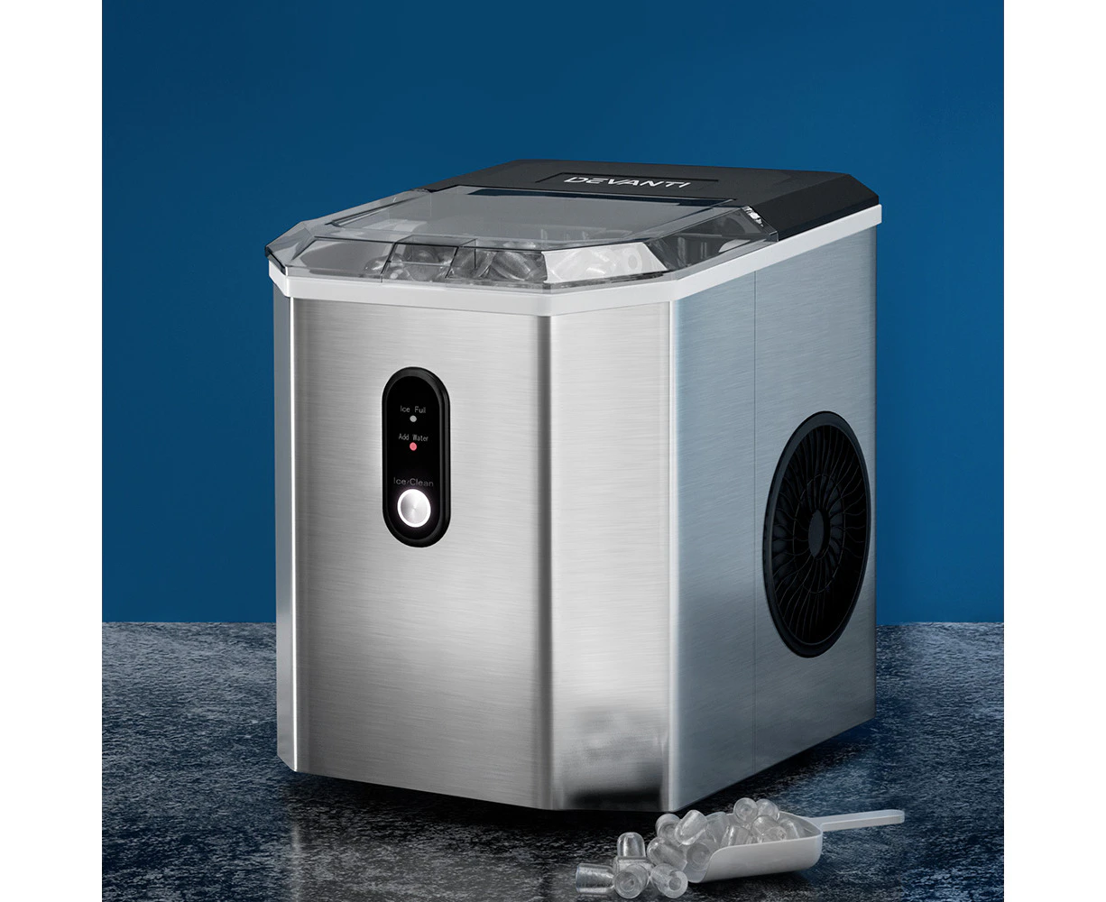 Devanti Ice Maker Machine 12kg Silver