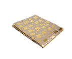 Colours Of Christmas Foil Xmas Tree 180x140cm On Burlap Table Cloth Decor Gold